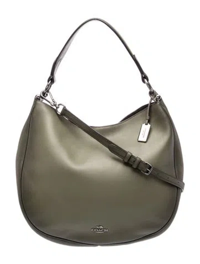 Pre-owned Coach Leather Shoulder Bag In Gray