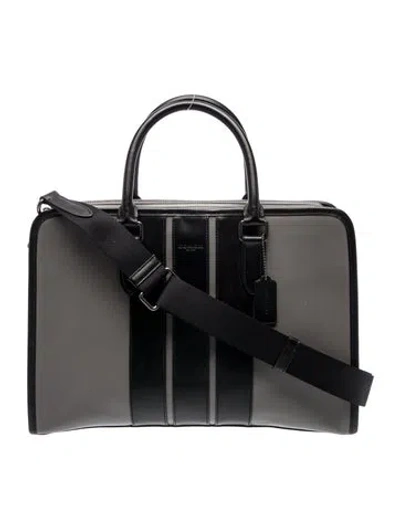 Pre-owned Coach Leather Shoulder Bag In Gray