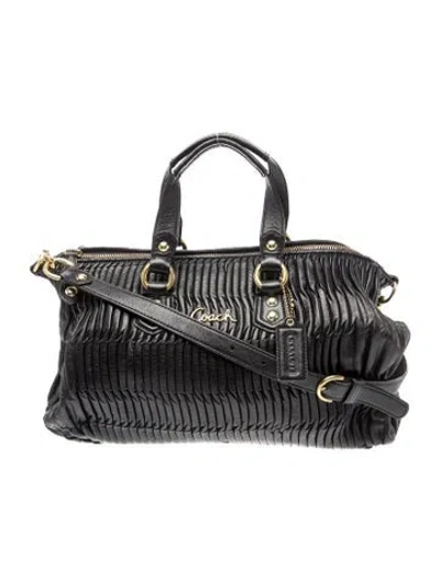 Pre-owned Coach Leather Shoulder Bag In Gray