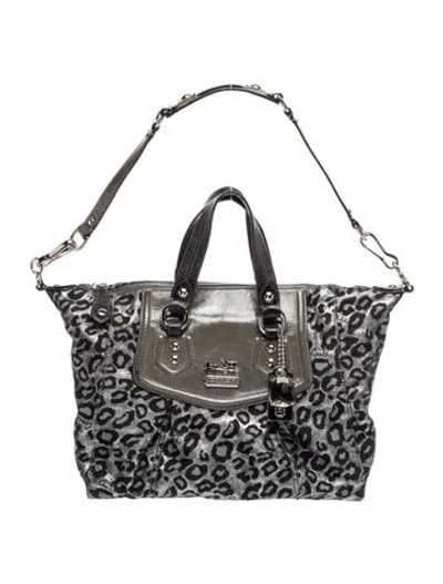 Pre-owned Coach Leather Shoulder Bag In Gray