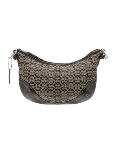 Pre-owned Coach Leather Shoulder Bag In Gray