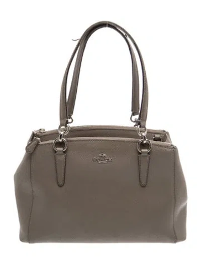 Pre-owned Coach Leather Shoulder Bag In Gray