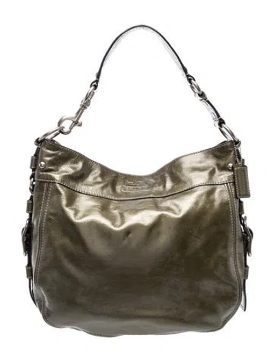 Pre-owned Coach Leather Shoulder Bag In Gray