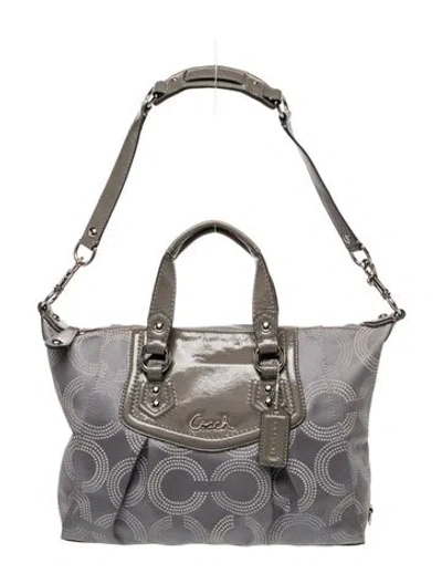 Pre-owned Coach Leather Shoulder Bag In Gray