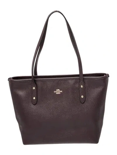 Pre-owned Coach Leather Shoulder Bag In Gray