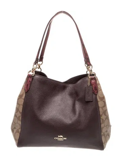Pre-owned Coach Leather Shoulder Bag In Gray