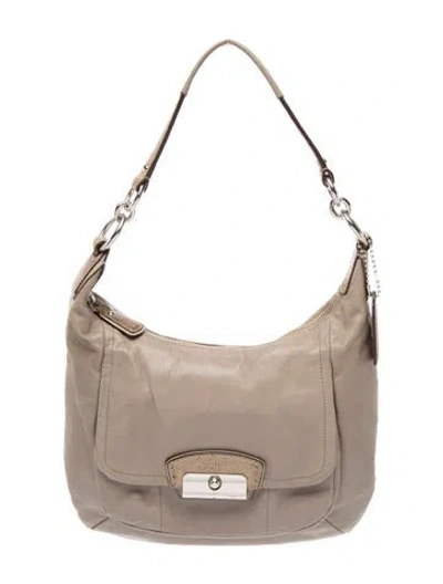Pre-owned Coach Leather Shoulder Bag In Gray