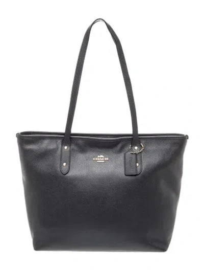 Pre-owned Coach Leather Shoulder Bag In Gray