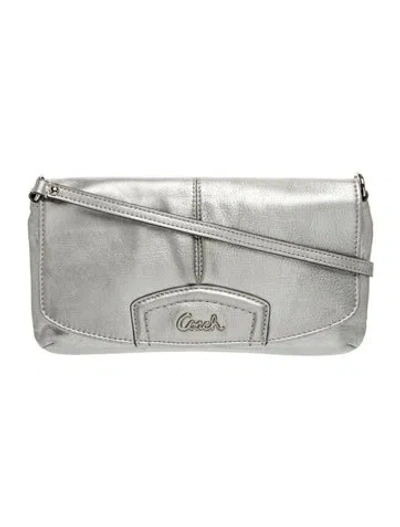 Pre-owned Coach Leather Shoulder Bag In Gray