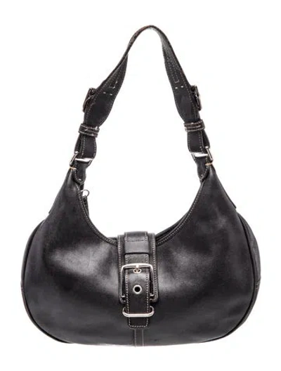 Pre-owned Coach Leather Shoulder Bag In Gray
