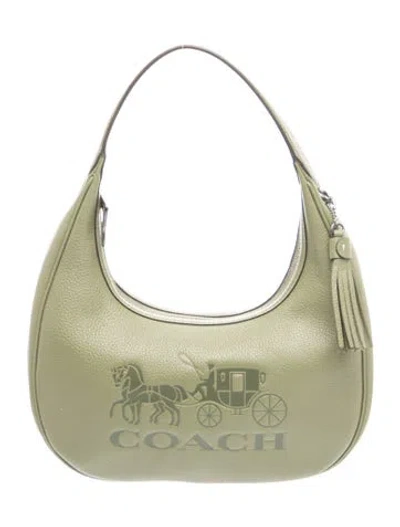 Pre-owned Coach Leather Shoulder Bag In Gray