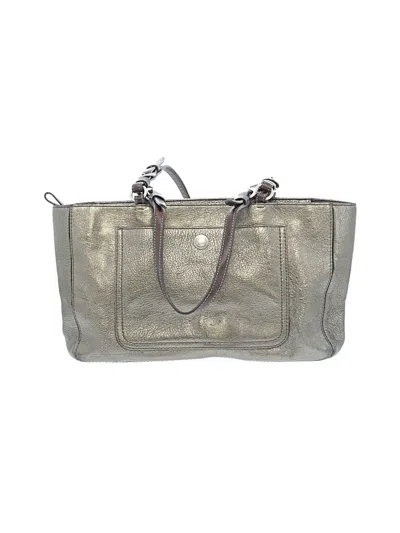 Pre-owned Coach Leather Shoulder Bag In Gray