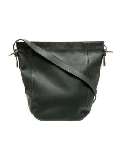 Pre-owned Coach Leather Shoulder Bag In Green