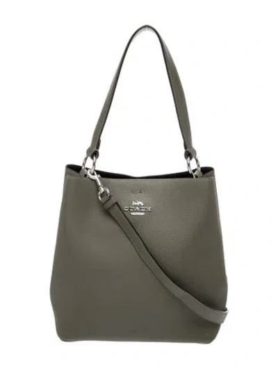 Pre-owned Coach Leather Shoulder Bag In Green