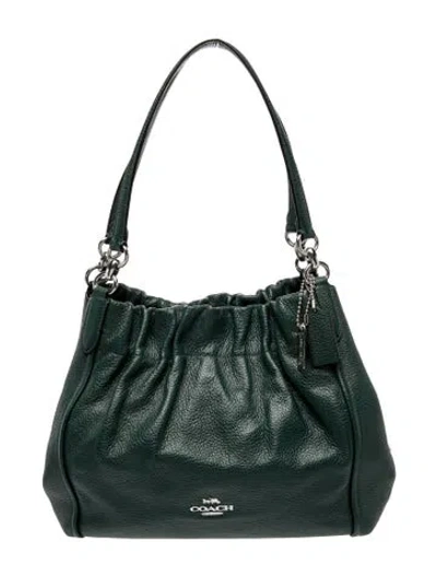 Pre-owned Coach Leather Shoulder Bag In Green