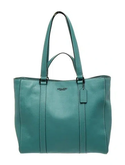 Pre-owned Coach Leather Shoulder Bag In Green