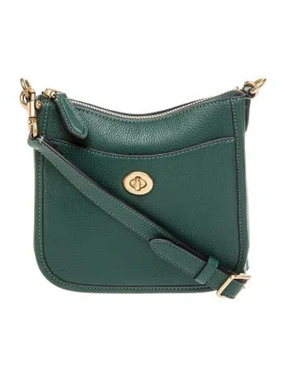 Pre-owned Coach Leather Shoulder Bag In Green