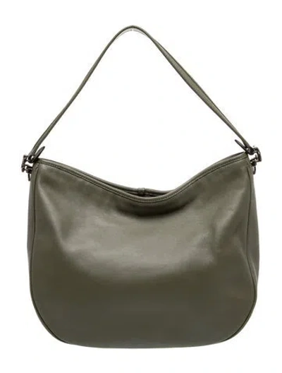 Pre-owned Coach Leather Shoulder Bag In Green