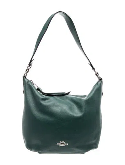 Pre-owned Coach Leather Shoulder Bag In Green