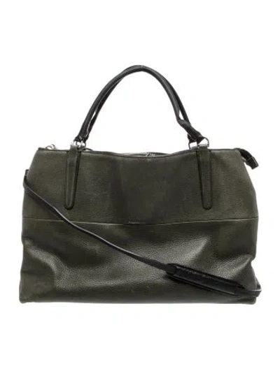 Pre-owned Coach Leather Shoulder Bag In Green