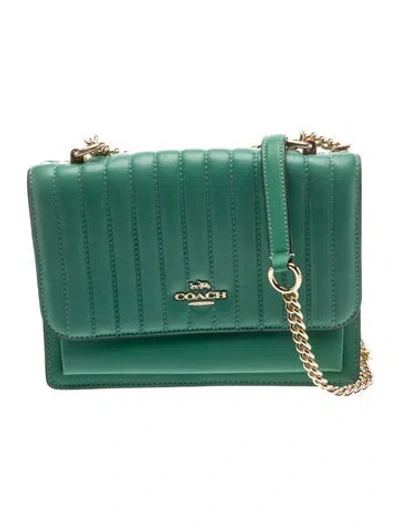 Pre-owned Coach Leather Shoulder Bag In Green
