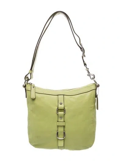 Pre-owned Coach Leather Shoulder Bag In Green
