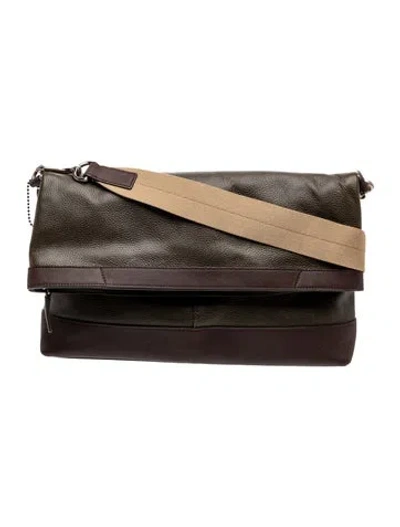 Pre-owned Coach Leather Shoulder Bag In Green