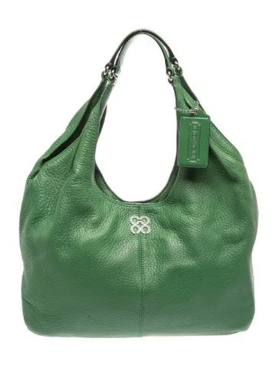 Pre-owned Coach Leather Shoulder Bag In Green