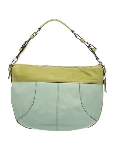 Pre-owned Coach Leather Shoulder Bag In Green