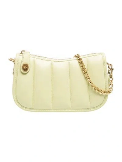Pre-owned Coach Leather Shoulder Bag In Green