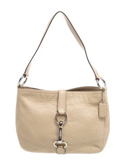 Pre-owned Coach Leather Shoulder Bag In Green