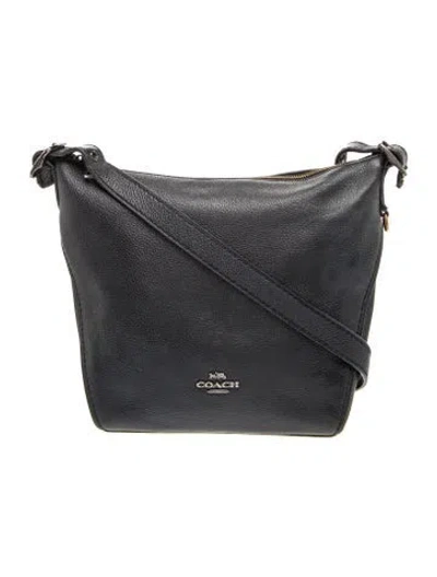Pre-owned Coach Leather Shoulder Bag In Grey