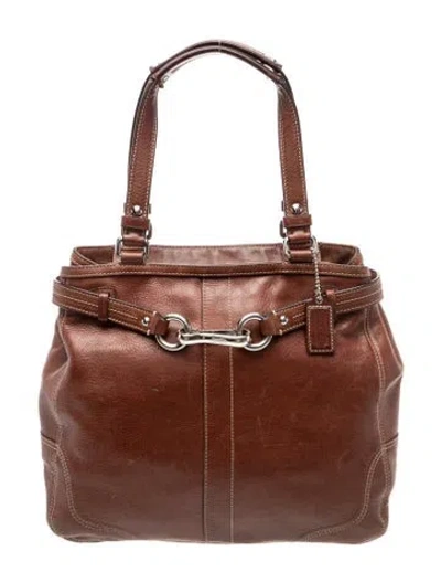 Pre-owned Coach Leather Shoulder Bag Medium In Brown