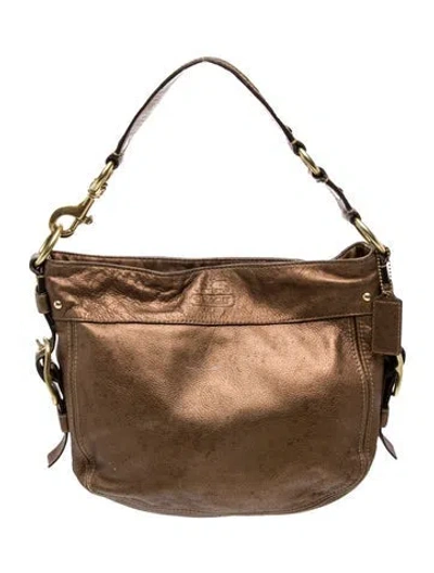 Pre-owned Coach Leather Shoulder Bag In Neutral
