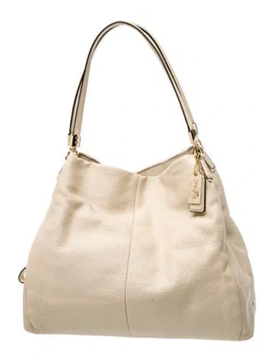 Pre-owned Coach Leather Shoulder Bag In Neutral
