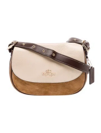 Pre-owned Coach Leather Shoulder Bag In Neutral