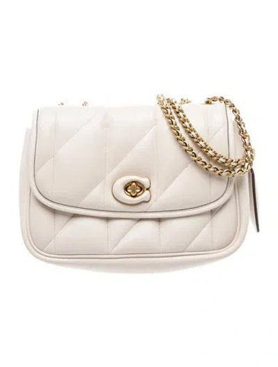 Pre-owned Coach Leather Shoulder Bag In Neutral