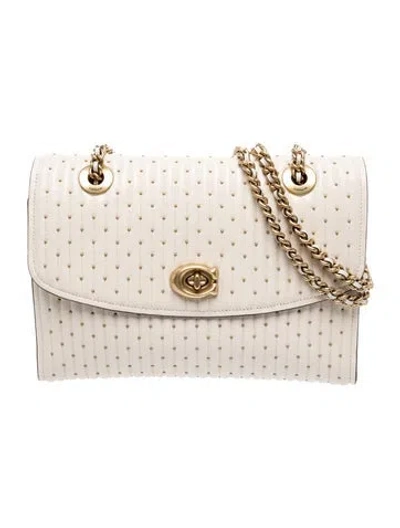Pre-owned Coach Leather Shoulder Bag In Neutral