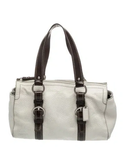 Pre-owned Coach Leather Shoulder Bag In Neutral