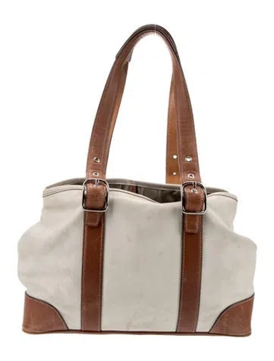 Pre-owned Coach Leather Shoulder Bag In Neutral