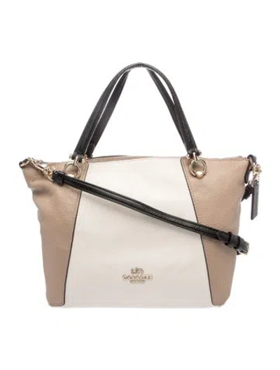 Pre-owned Coach Leather Shoulder Bag In Neutral