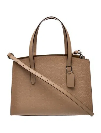 Pre-owned Coach Leather Shoulder Bag In Neutral