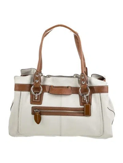 Pre-owned Coach Leather Shoulder Bag In Neutral