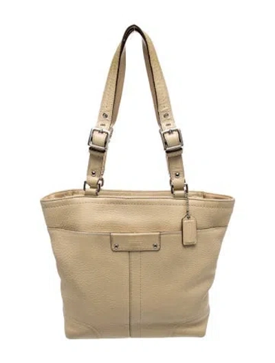 Pre-owned Coach Leather Shoulder Bag In Neutral