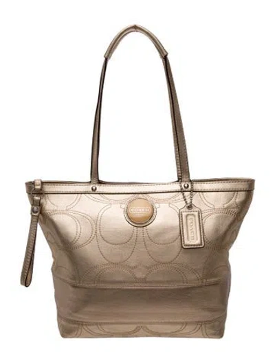 Pre-owned Coach Leather Shoulder Bag In Neutral
