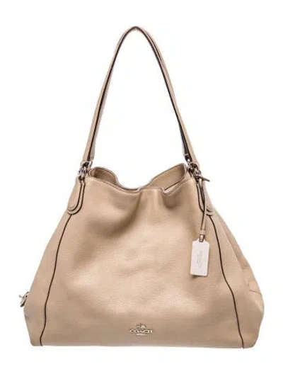 Pre-owned Coach Leather Shoulder Bag In Neutral