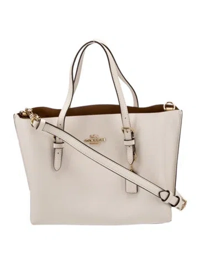Pre-owned Coach Leather Shoulder Bag In Neutral