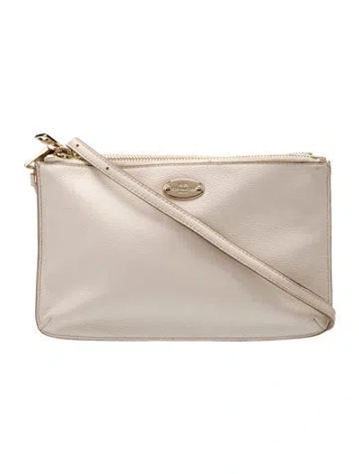 Pre-owned Coach Leather Shoulder Bag In Neutral