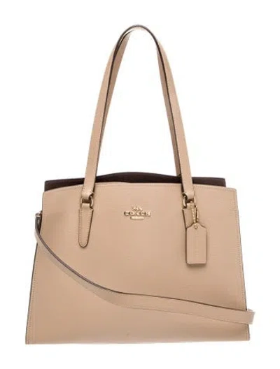 Pre-owned Coach Leather Shoulder Bag In Neutral