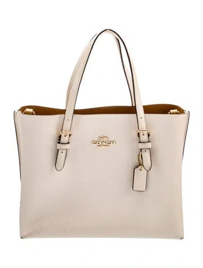 Pre-owned Coach Leather Shoulder Bag In Neutral
